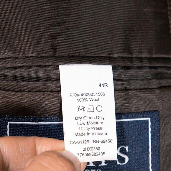 Chaps Ralph Lauren Mens Blazer Dark Brown Check 100% Wool Jacket Sport Coat 44R - Picture 4 of 9